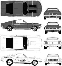 Blueprint Of A Ford Mustang 2 Ford Mustang 1968 Ford Mustang Mustang Shelby Cobra
