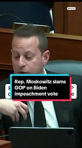 WATCH: Rep. Jared Moskowitz (D-FL) calls out House Oversight Committee and  Judiciary Committee chairs James Comer (R-KY) and Jim Jordan (R-OH) to hold  an impeachment vote against President Biden, ...