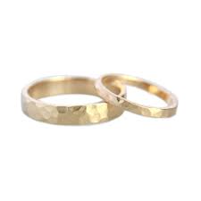 Browse platinum wedding bands for women and discover the perfect ring for her. Hammered Gold Wedding Ring Set Torchfire Studio