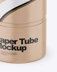 Download Kraft Paper Tube Mockup Front View High Angle Shot In Tube Mockups On Yellow Images Object Mockups