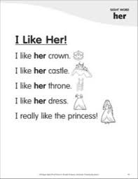 70th Birthday Cake Images For Her I Like Her Sight Word Her Super Sight Words Poem Printables Sight Words Sight Word Sentences Sight Word Reading