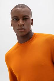 Burnt Orange Merino Round Neck Jumper