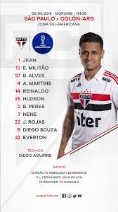 Get the sao paulo fc team kits urls for seasons. Sao Paulo Fc On Twitter Our Starting Xi To Face Colon Arg Letsdothis Copasudamericana