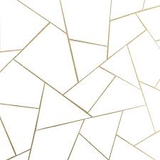 Black And White Geometric Wallpaper Uk Gold White Geometric 1 Wallpaper From Happywall Com Gold Abstract Wallpaper White And Gold Wallpaper Gold Accent Wall