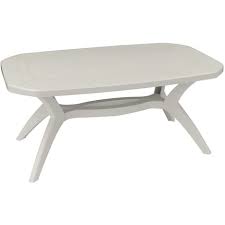 Vidaxl table de jardin plastique table de salle à manger extérieure blanc/vert. Table De Jardin 165x100cm Resine Blanc Ibiza Grosfillex Pas Cher A Prix Auchan