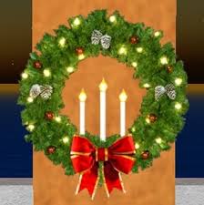 Second Life Marketplace Christmas Wreath With Candles And Bow