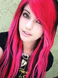 Loooveee This One Super Cute Pink And Black Hair Hair Styles Hair Threading