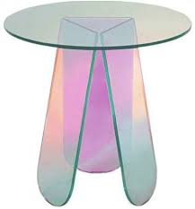 Each karl springer lucite coffee table for sale was constructed with extraordinary care, often using plastic, lucite and glass.there are many kinds of the karl springer lucite coffee table you're looking for, from those produced as long ago as the 19th century to those made as recently as the. Amazon Com Homary Acrylic End Table Clear Round Side Table Modern Accent Table Iridescent Home Kitchen