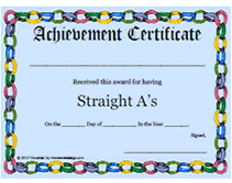 For a summary of schools, select the appropriate summary report from the report card type. Printable Straight A S Award Certificate Children S Awards Certificates