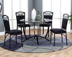 Black Marble Tabletop Black Chairs Electra Five Piece Dining Set American Freight Dining Room Furniture Sets Wooden Dining Room Table Round Dining Room