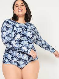 Old Navy Women S Secret Slim Rashguard Plus Size Long Sleeve One Piece Swimsuit Cool Tie Dye Plus Size 4x In 2021 Long Sleeve Swimwear One Piece Plus Size