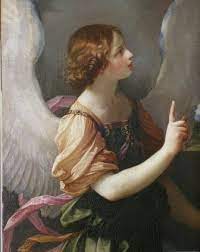 Guidoreni Annunciazione Particolare Dell Arcangelo Gabriele Olio Su Tela Cm 237 X 164 Pinacotecacivica Ascolipiceno Ma Angel Painting Angel Art Reni