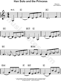 Han Solo And The Princess From Star Wars The Empire Strikes Back Sheet Music For Beginners In C Major Download Print Piano Sheet Music Letters Sheet Music Music Letters