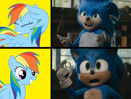 2194415 Edit Edited Screencap Editor Wild Stallions Hotline Bling Meme Rainbow Dash Safe Screencap S Rainbow Dash Sonic The Movie Sonic The Hedgehog