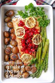 This Holiday Season Bring Extra Flavor To Your Holiday Dinner By Trying Our Grilled Honey Salmon As A Main Dish Along Wi Honey Salmon Chimichurri Recipe Food