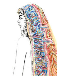 Bohemian Style Fashion Illustration Art Print Boho Girl Etsy Fashion Art Illustration Boho Girl Fashion Illustration