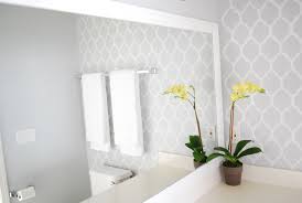 An easy and affordable way to invigorate your bathroom's interior design is by painting the walls and cabinets. Moroccan Wall Stencil Contemporary Bathroom Valspar Chromium A Pumpkin And A Princess