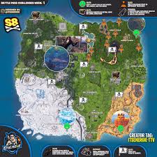 As per speculations, the developers will implement a bevy of alterations to the existing fortnite map. Fortnite Cheat Sheet Map For Season 8 Week 1 Challenges Fortnite Insider