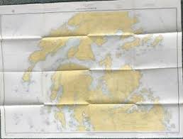 Details About 1969 Nautical Chart Gulf Of Maine Fox Island Thorofare Penobscot Bay Sailing Map