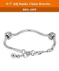 6 7 Adj Snake Chain Bracelet W Extender Pandora Style Beads Pandora Style Charms Pandora Style Pandora Style Bracelets Pandora Style Charms Charm Bracelet