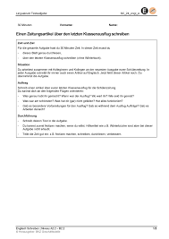 Ich danke ihnen von ganzem herzen. Einen Zeitungsartikel Uber Den Letzten Klassenausflug Schreiben Dsb Sg Ch