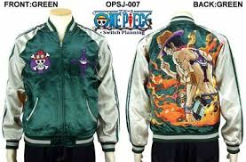 Oct 20, 1999 to ? Sukajan One Piece Fire Fist Ace Green Japan Satin Embroidery Souvenir Jacket Ebay