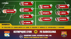 Viimeisimmät twiitit käyttäjältä francety (@francety1). Alineaciones De La Ida De 1 8 De Champions Olympique Lyon Fc Barcelona