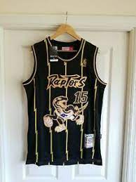 The toronto raptors have unveiled another new jersey they'll wear this season. Nwt Nba Vince Carter Throwback Black Gold Toronto Raptors Jersey Size Large Ebay