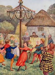Merrie England: Round the maypole stock ...