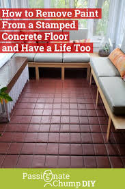 Hey There Here S A Step By Step Diy Tutorial Detailing How We Stripped Layers Of Paint From Our Stamped Concrete Floor Concrete Floors Paint Remover Flooring