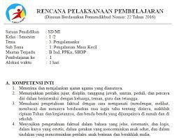 Format rpp k13 kelas 1 sd tema 2: Download Rpp Kelas 1 Sd Kurikulum 2013 Edisi Revisi 2018 Tema 5