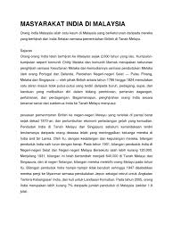 Masyarakat di malaysia by rohani ab. Masyarakat India Di Malaysia