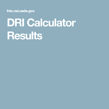 Dri Calculator Results Calculator Dried Nutrition Recipes