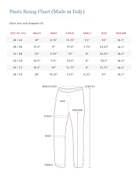 howard yount made in italy pants size chart chart size