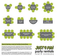 What size tablecloth for 60 round table. Linen Sizing Guide Just 4 Fun Party Rentals