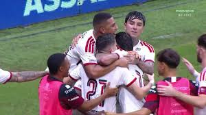 Aos 18 min do 2º tempo - gol de pênalti de Jorginho do Flamengo contra o Bahia