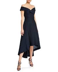 Taffeta Off The Shoulder High Low Cocktail Dress