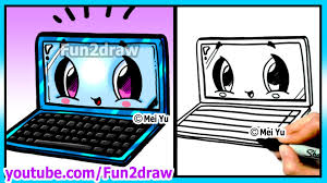 Learn To Draw Back To School Laptop Art Lessons For Beginners Step By Step Fun2draw Fun2draw Cute Easy Drawings Learn To Draw