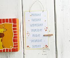 weekdays educational chart printable elementary educational