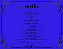 Meaning Of Name Stella Names With Meaning Names Meant To Be