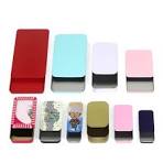 8Pack Slide Top Tin Containers, 3\"x1\"x0.4\" Mini Metal Empty Tins Box  With Sliding Lids Silver