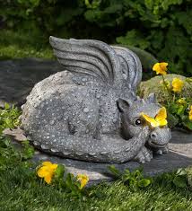 Our Whole Team Fell Head Over Heels For This Adorable Solar Baby Dragon With Butterfly This Little Fella Wouldn T Hurt A Dragon Garden Garden Art Baby Dragon