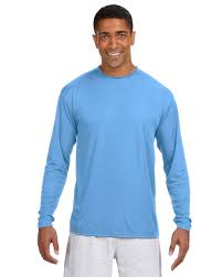 A4 N3165 Light Blue Men S Cooling Performance Long Sleeve T Shirt