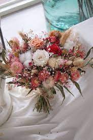 粉色空氣感新娘捧花乾燥捧花 floral wreath floral table decorations