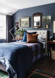Black And Blue Bedroom Designs Mad For Plaid 11 Decorating Ideas Town Country Living Dark Blue Bedrooms Blue Bedroom Walls Blue Bedroom Decor