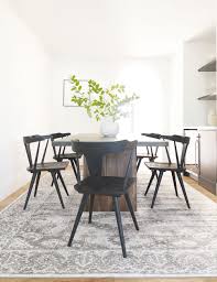 Lawnie Dining Chair Black Oak Dining Table Rug Dining Room Rug Dark Wood Dining Table