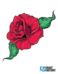 Fun Tattoo Stamp Drawing Roses Drawing Red Roses
