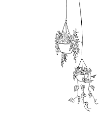 Black And White Hanging Plants Printable Instant Digital Etsy Plant Drawing Floral Drawing Flower Drawing This project is extremely simple. floral drawing