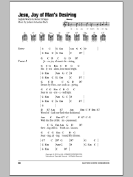 Jesu Joy Of Man S Desiring Sheet Music Johann Sebastian Bach Guitar Chords Lyrics
