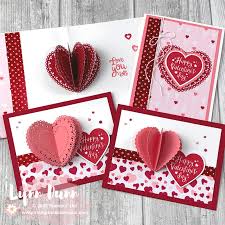 How to make a heart punch flower. 3d Heart Pop Up Cards For Valentine S Day Lynn Dunn